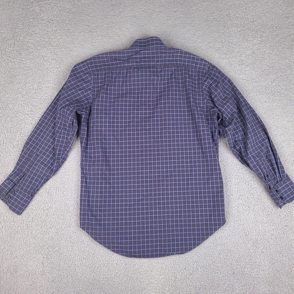Thomas Dean Shirt Mens Medium Gray Plaid Long‎ Sleeve Button Down - Picture 10 of 16